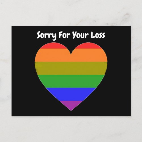 Postcard Rainbow Heartr Sorry For Your Loss