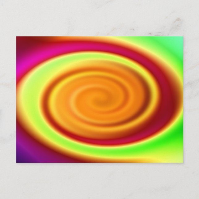 Postcard - Rainbow Swirl Abstract Pattern (Front)