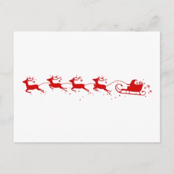 Postcard Reindeers And Santa Claus by JiSign at Zazzle