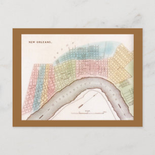 Postcard Rep Antique New Orleans Louisiana map
