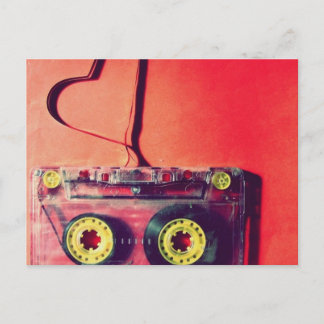 postcard,retro,cassette,love,heart postcard