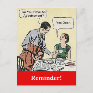 Postcard Retro Couple Appointment Reminder