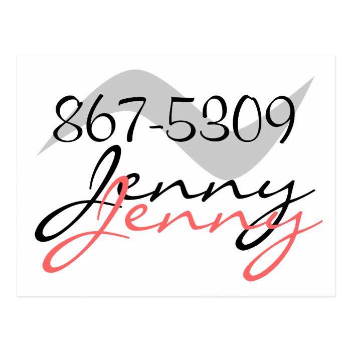 Postcard Retro Jenny 867 5309 for a good time call