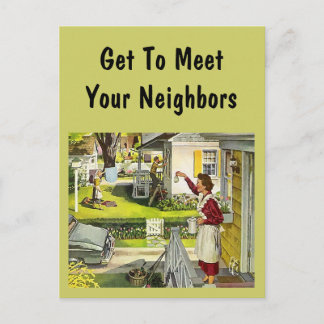 Postcard  Retro Neighborhood Social Block Party PC