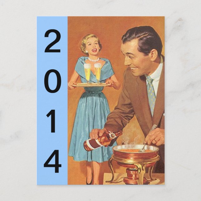 Postcard Retro New Years Eve Party Vintage Fun (Front)