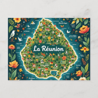 Postcard Reunion Island – Illustrated Card
