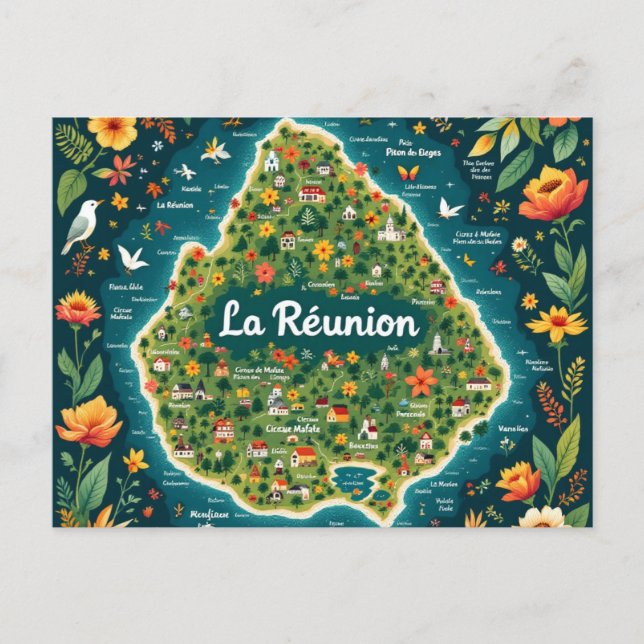 Postcard Reunion Island – Illustrated Card  (Front)