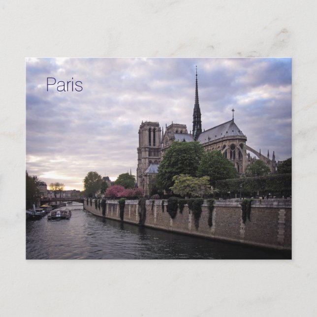 Postcard - River Seine & Notre Dame de Paris (Front)