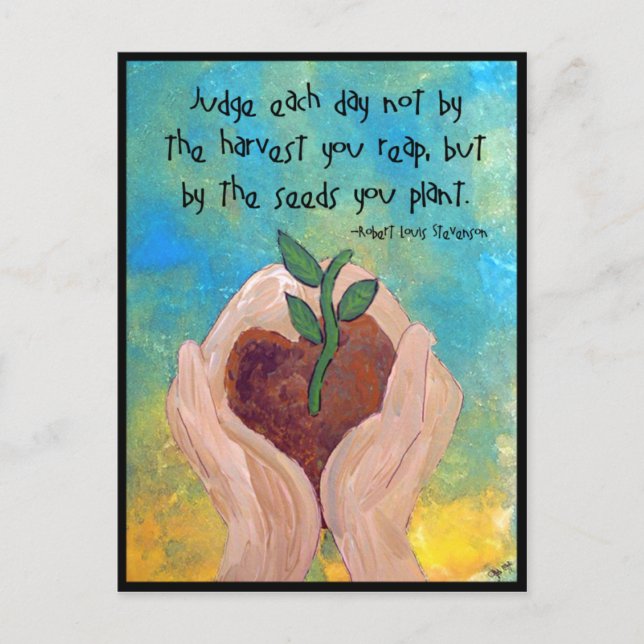 Postcard: Robert Louis Stevenson Quote Painting Postcard (Front)