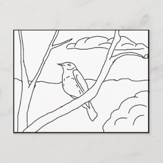 Postcard - Robin to Color