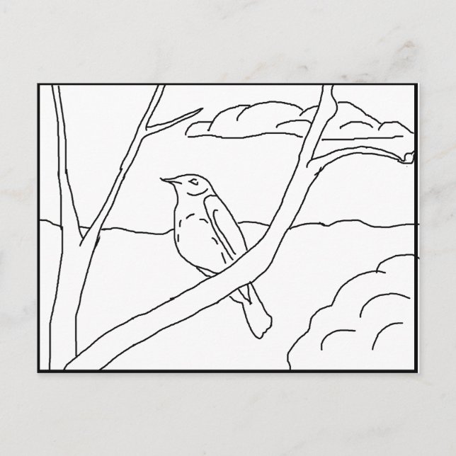 Postcard - Robin to Color (Front)
