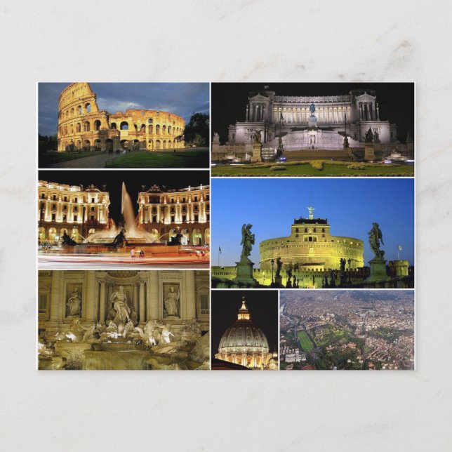 Postcard Rome Monuments, Italy (Front)