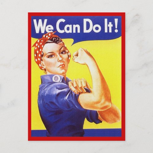 Postcard Rosie the Riveter Patriotic WWII War time