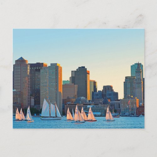 Postcard_ Sailboats in Piers Point Park in Boston Postcard