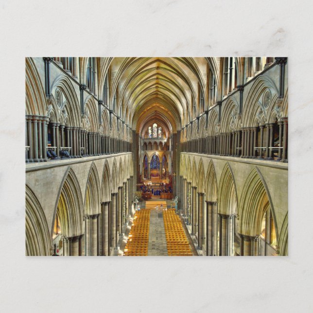 Postcard Salisbury Cathedral Interior (Front)
