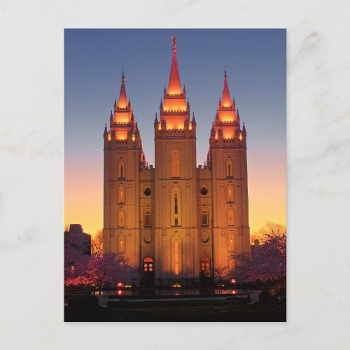 Postcard Salt Lake Temple at Dusk