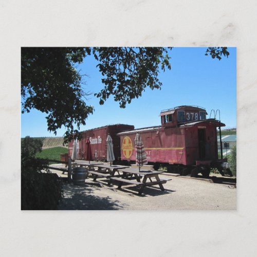 Postcard Santa Fe Train Cars at Pomar Junction Postcard