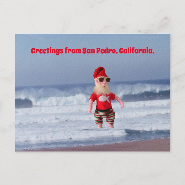 Postcard - Santa in Surf (Front)