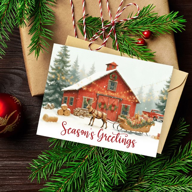 Postcard Season’s Greetings Christmas Watercolor  (Creator Uploaded)