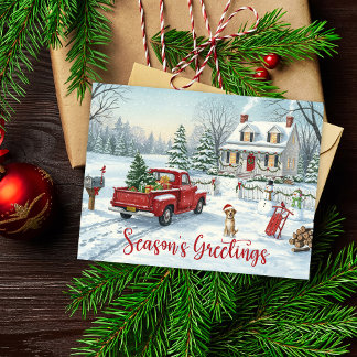 Postcard Season’s Greetings Christmas Watercolor