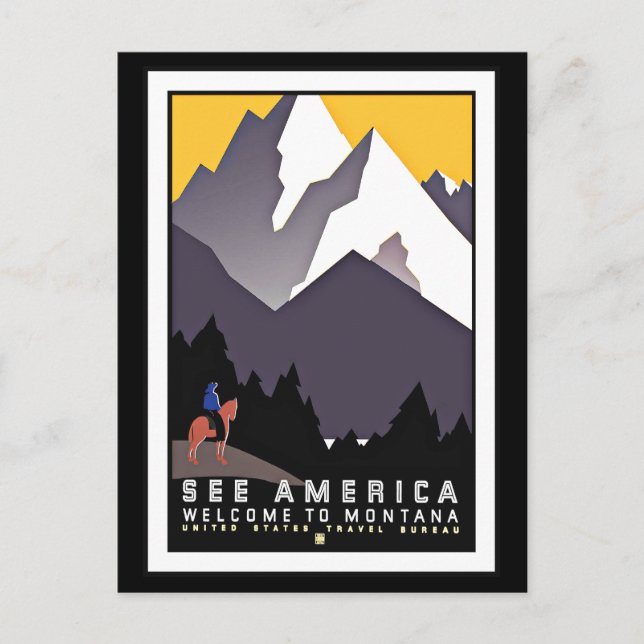 Postcard See America Montana Greetings Vintage (Front)