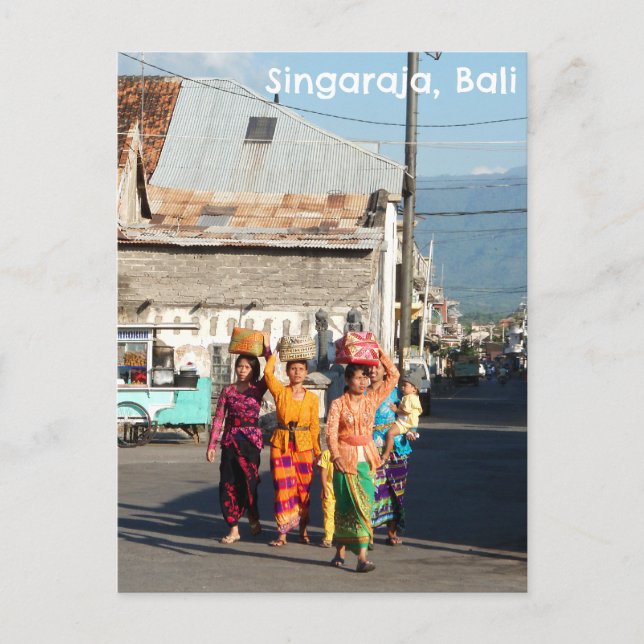 Postcard Singaraja Bali Indonesia Balinese Women (Front)