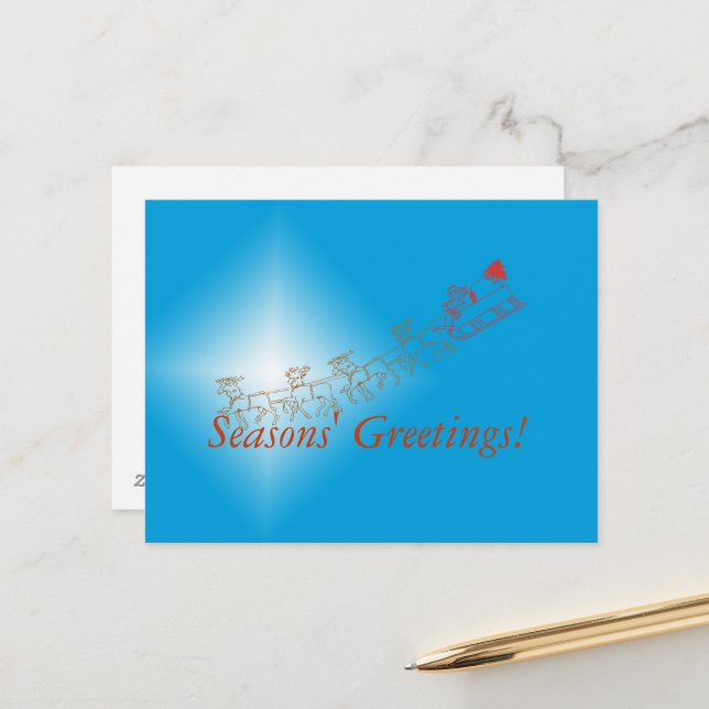 Postcard - Sleigh Greetings (Front/Back In Situ)