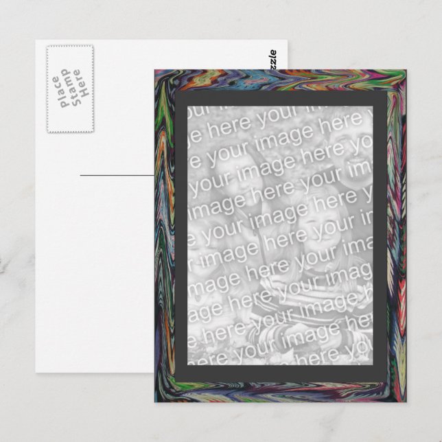 Postcard - smeared colors frame Template (Front/Back)
