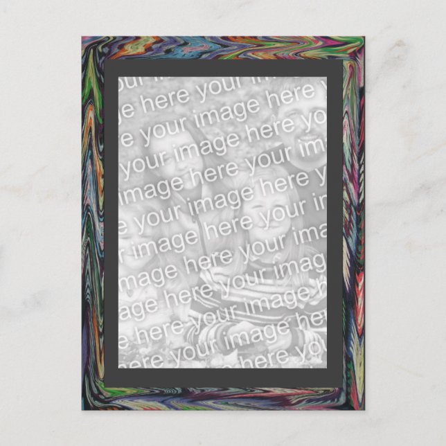 Postcard - smeared colors frame Template (Front)