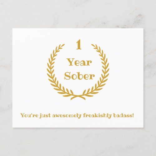 Postcard Sobriety Anniversary customizable year