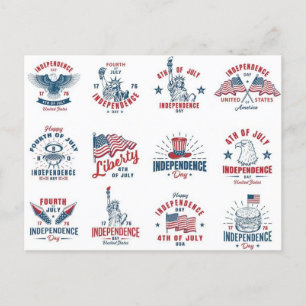 Postcard stamps (US Independence Day)