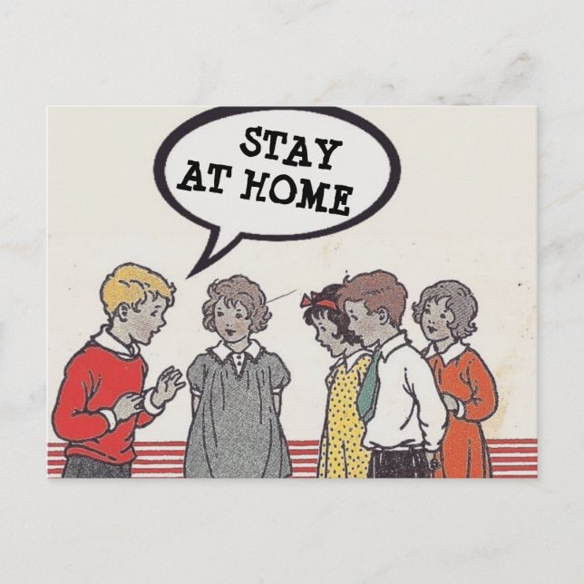 Postcard-stay at home postcard (Front)