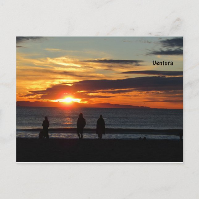 Postcard: Sunset on Ventura Beach, California Postcard (Front)