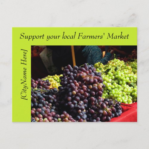 Postcard _ Support Farmers Market _ Grapes