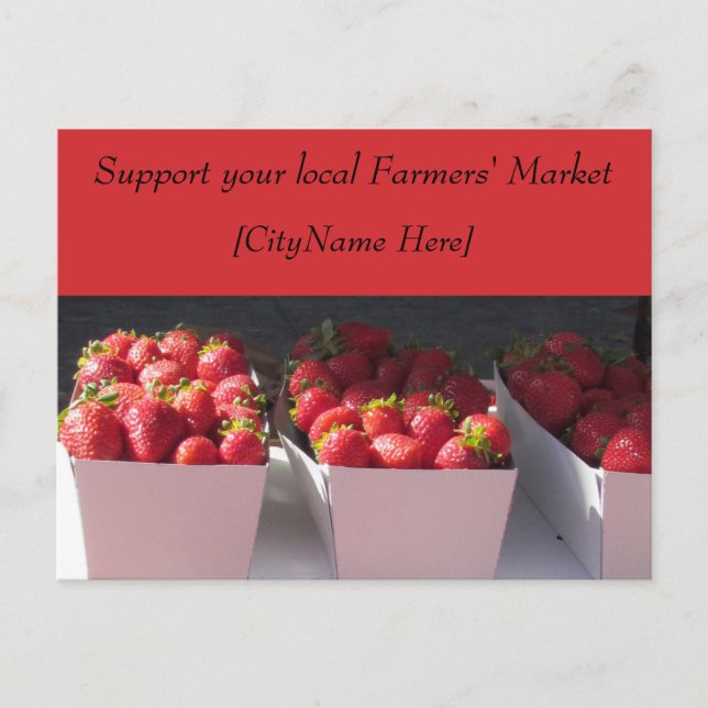 Postcard - Support Farmers Market - Strawberries (Front)