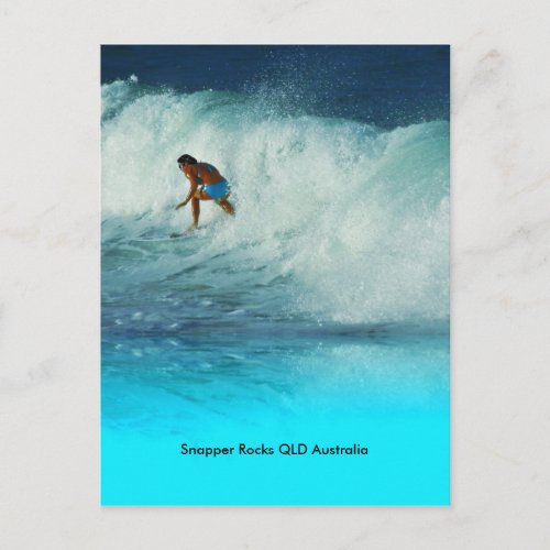 Postcard Surfer Girl Snapper Rocks QLD Australia