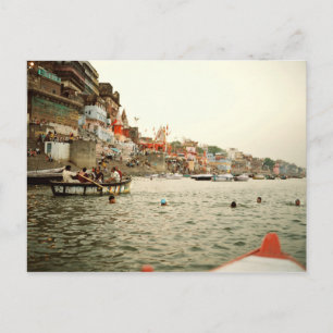 Postcard Swiming in the Ganges, Varanasi India