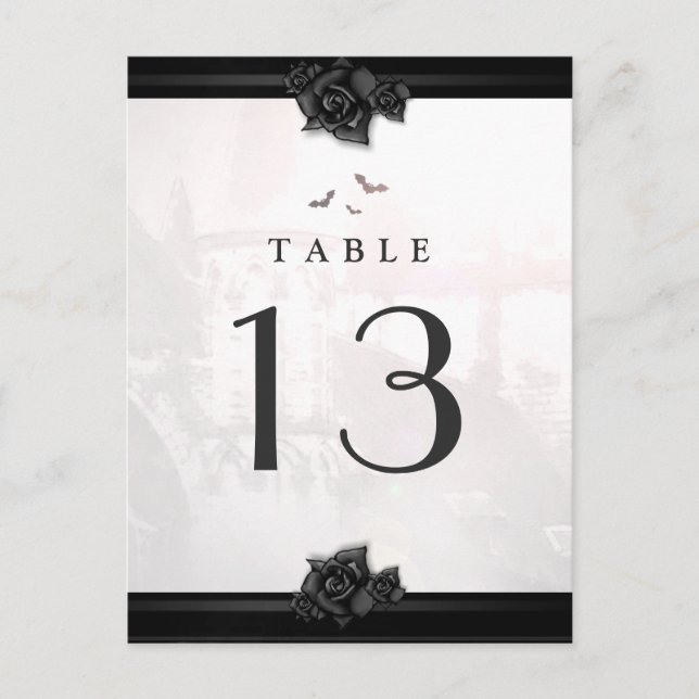 Postcard Table Cards Gothic Halloween Love (Front)