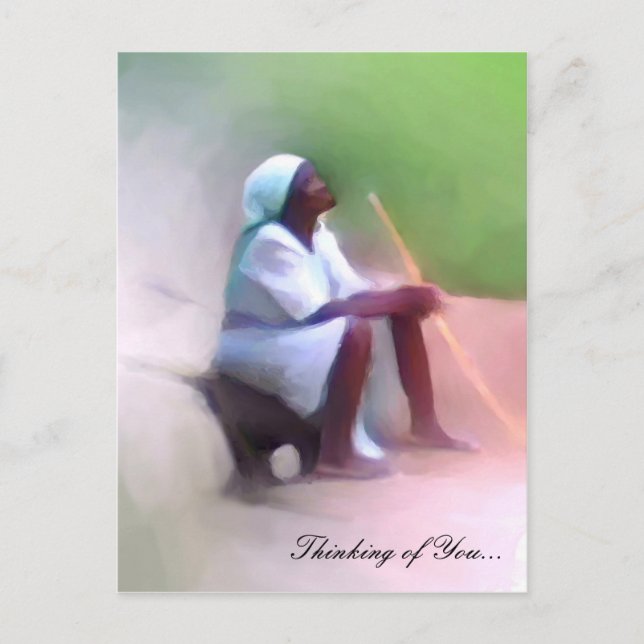 Postcard Template - Black Haitian woman sitting (Front)