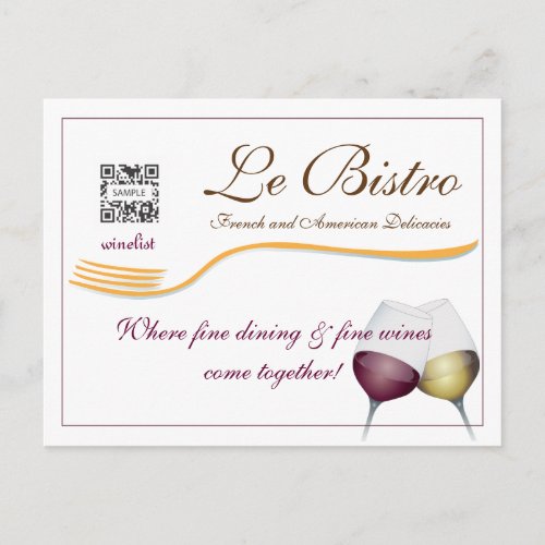 Postcard Template Fine Dining French