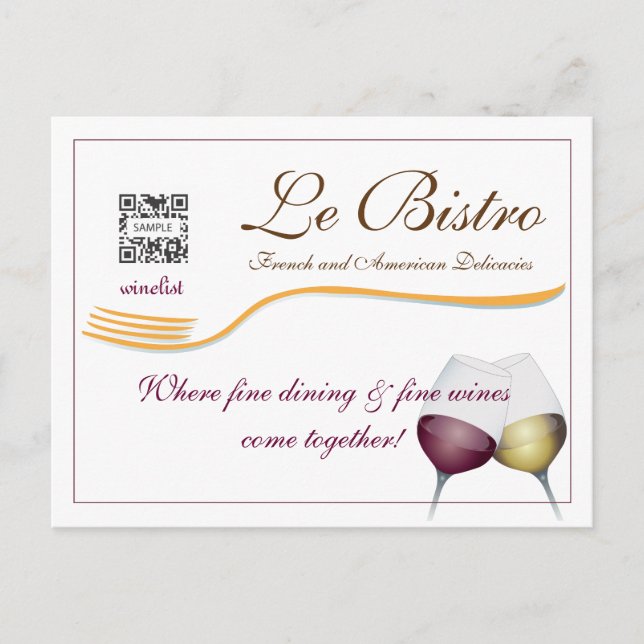 Postcard Template Fine Dining French (Front)