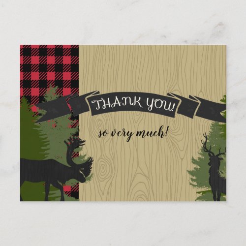 Postcard Thank You Notes Lumberjack Plaid Baby