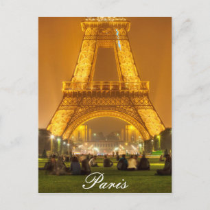 Postcard The Eiffel Tower at Night Paris