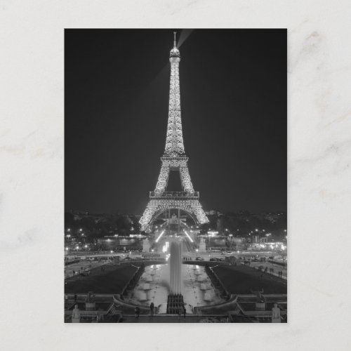 Postcard The Eiffel Tower in Black And White Paris