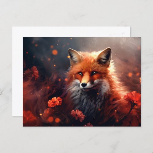 Postcard The Fox with Shining Stars