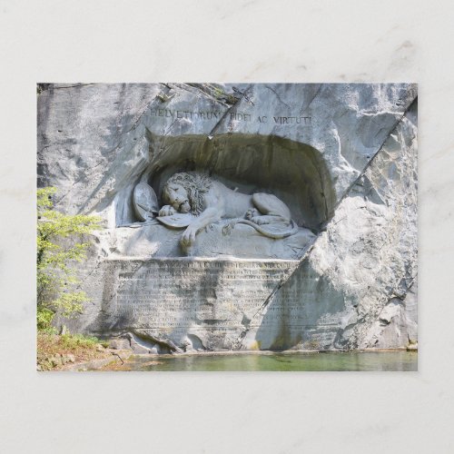 Postcard The Lion Monument Lucerne Switzerland