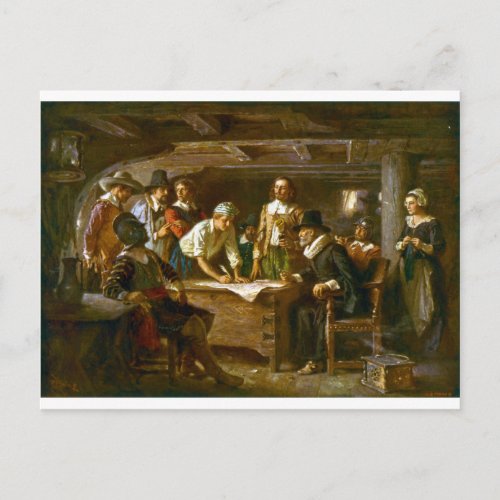 Postcard The Mayflower Compact 1620 Ferris