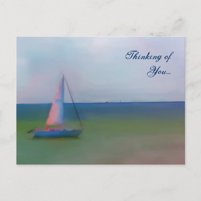 Postcard - Thinking of You (Sailing Boat Painting) (Front)