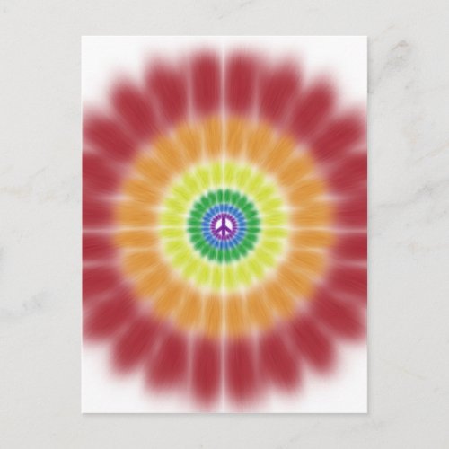 Postcard Tie Dye Rainbow Peace Sign Explosion Postcard