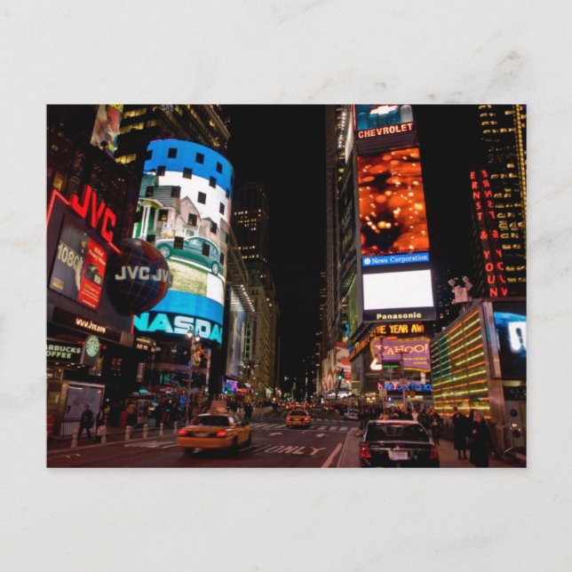 Postcard Times Square at night, Manhattan New York (Front)